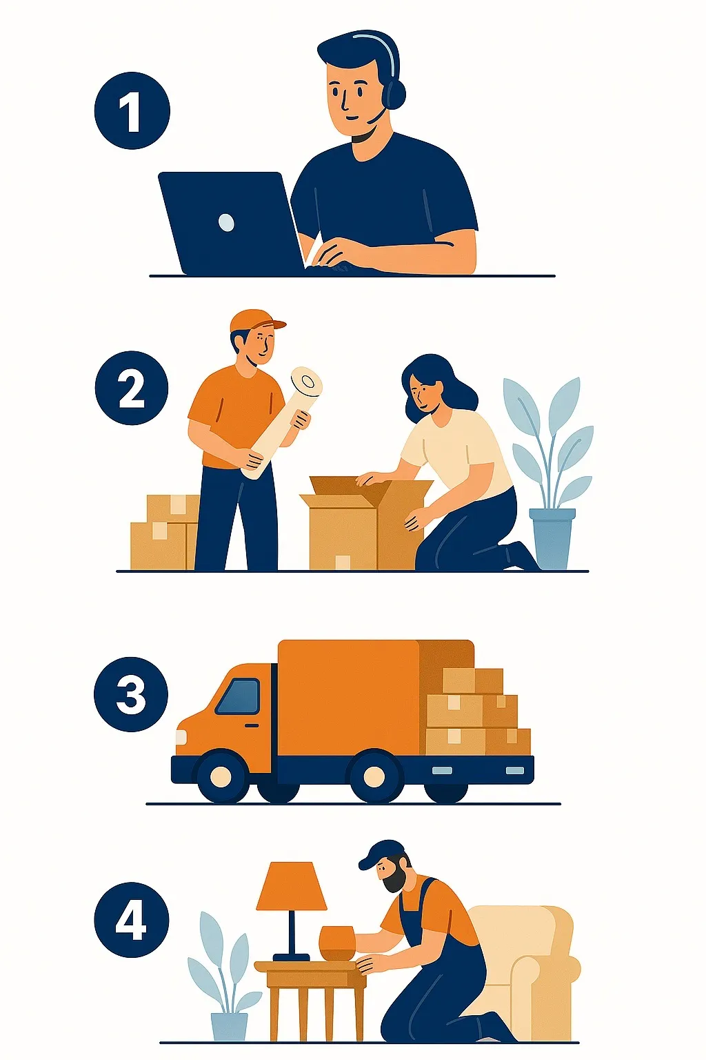 Our seamless moving process illustration